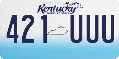 KY license plate 421UUU