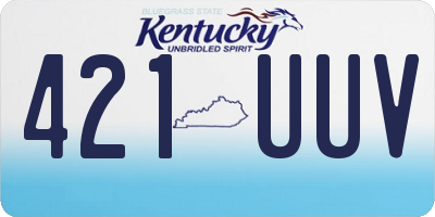 KY license plate 421UUV
