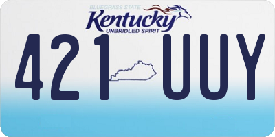 KY license plate 421UUY