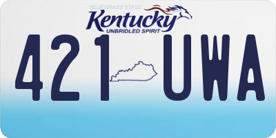 KY license plate 421UWA
