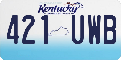 KY license plate 421UWB