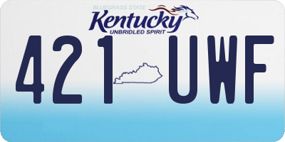 KY license plate 421UWF