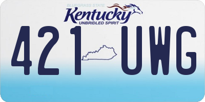 KY license plate 421UWG