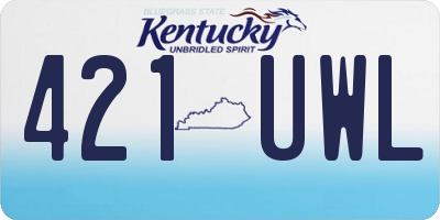 KY license plate 421UWL