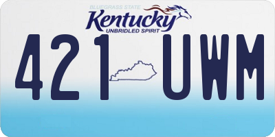 KY license plate 421UWM