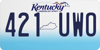 KY license plate 421UWO