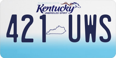 KY license plate 421UWS