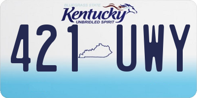 KY license plate 421UWY