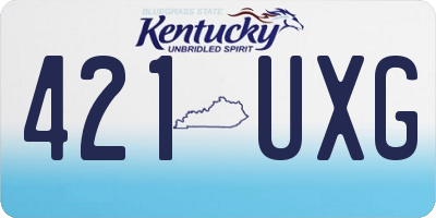 KY license plate 421UXG