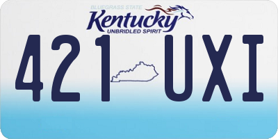 KY license plate 421UXI