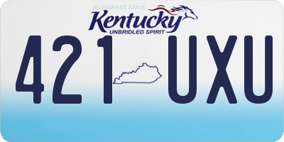 KY license plate 421UXU