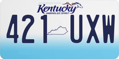 KY license plate 421UXW