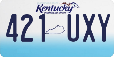 KY license plate 421UXY