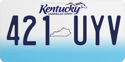 KY license plate 421UYV