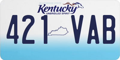 KY license plate 421VAB