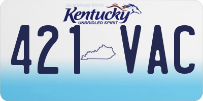 KY license plate 421VAC