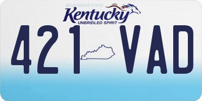 KY license plate 421VAD