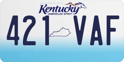 KY license plate 421VAF