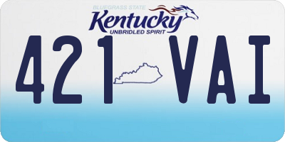 KY license plate 421VAI