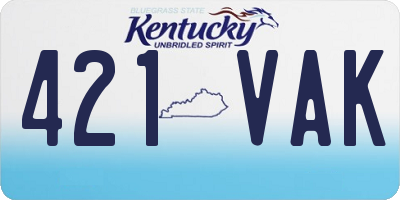 KY license plate 421VAK
