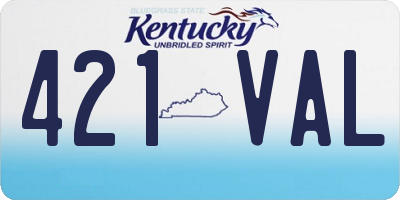 KY license plate 421VAL