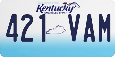 KY license plate 421VAM