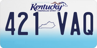 KY license plate 421VAQ