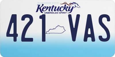 KY license plate 421VAS