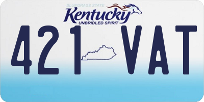 KY license plate 421VAT