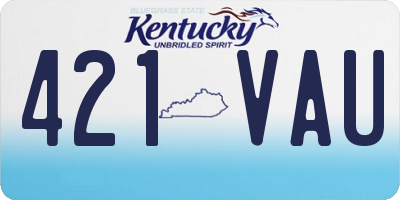 KY license plate 421VAU