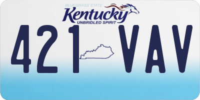 KY license plate 421VAV