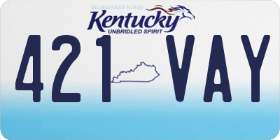 KY license plate 421VAY
