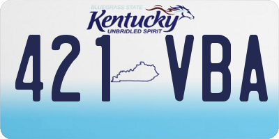 KY license plate 421VBA