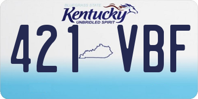KY license plate 421VBF
