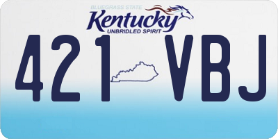 KY license plate 421VBJ
