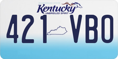 KY license plate 421VBO