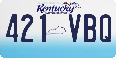 KY license plate 421VBQ
