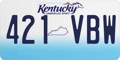 KY license plate 421VBW
