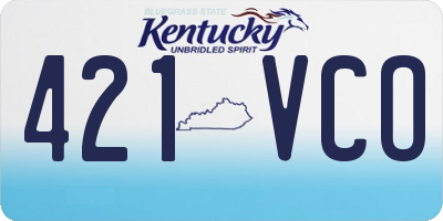 KY license plate 421VCO