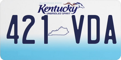 KY license plate 421VDA