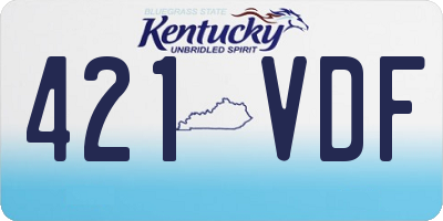 KY license plate 421VDF