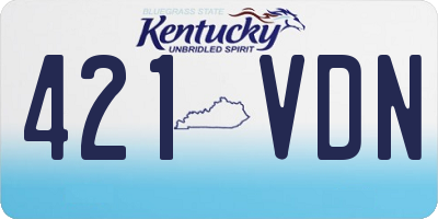 KY license plate 421VDN