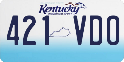 KY license plate 421VDO
