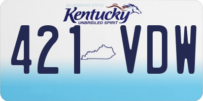 KY license plate 421VDW