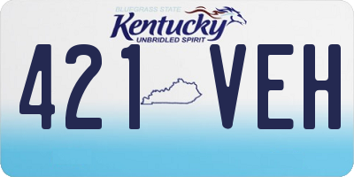 KY license plate 421VEH