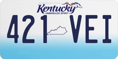 KY license plate 421VEI