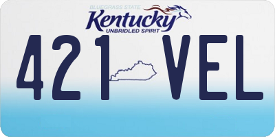 KY license plate 421VEL