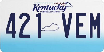 KY license plate 421VEM