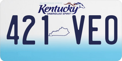 KY license plate 421VEO