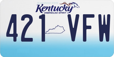 KY license plate 421VFW
